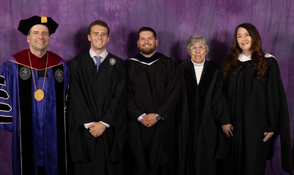 Rev James Maher, Mateo Grusso, Rev John A Cooper Jr, Sr Ellen Marie Hagar and Melissa Heidt